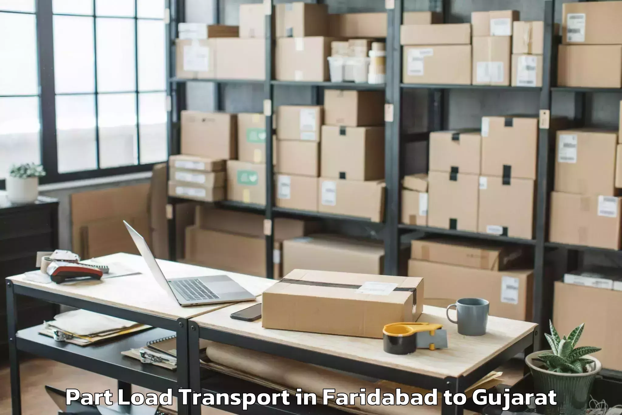 Professional Faridabad to Savli Part Load Transport